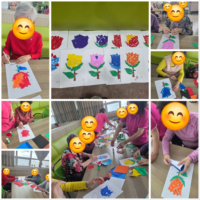 5월의 꽃 장미를 모자이크